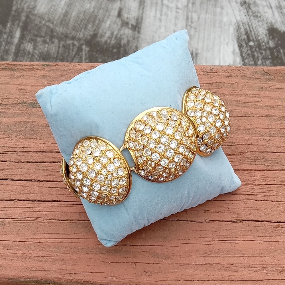 💎 Vintage Art Deco Statement Bracelet Costume Jewelry